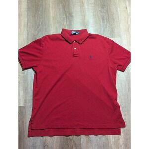 Polo Ralph Lauren Men's Classic Fit Short Sleeve Pique Mesh Polo Shirt - Red